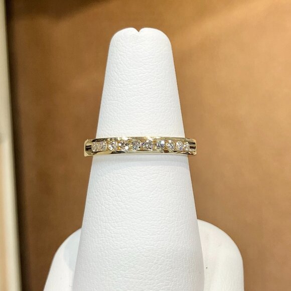 Gold Channel Set Quarter Carat Natural Diamond Ring - Picture 1 of 5